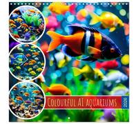 Colourful AI aquariums (Wall Calendar 2026 12" x 24" / 30 x 60 cm (open)) CALVENDO 12 Month Wall Calendar