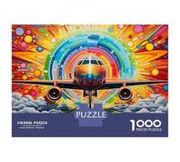 Colourful Airplane Visual Art 1000 Piece Jigsaw Puzzle Paper for Adults Creative Scene Focus Home Relax 52x38cm/1000pcs
