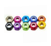Colourful Aluminum Nuts M2 M3 M4 M5 Aluminum Nylon Insert Lock Nut Lock Nuts Model Hex Nut Self-locking 10 Pcs(Green,M3)