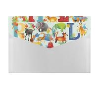 Colourful Animal Alphabet File Folder, 6-Pocket Expanding Accordion Folder with Snap Closure, Waterproof Document Organizer for Home, Office & Travel