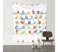 Colourful Animal Alphabet Tapestry 60x51in Bedroom Living Room On The Wall Festival Decoration Indoor Outdoor