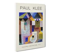 Colourful Architecture By Paul Klee Canvas Print | Gallery Wrapped 30mm Frame Wall Art | 20x14 inches | Ready to Hang | Classic Cityscape Picture | Living Room Bedroom Lounge Office