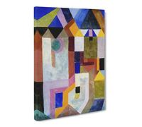 Colourful Architecture By Paul Klee Canvas Print | Gallery Wrapped 30mm Frame Wall Art | 30x20 inches | Ready to Hang | Classic Cityscape Picture | Living Room Bedroom Lounge Office