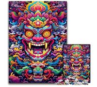 Colourful Art Buddha Jigsaws 1000 Pieces for Adults Wooden Puzzles Birthday Gift Idea, Challenging Brain Teaser Game 50x75CM/19.68x29.52inch
