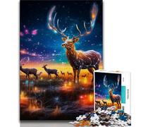 Colourful Art Deer 1000 Piece Jigsaw Puzzle for Adults Teens,Challenging Game Gifts for Is Ideal As A Gift for The Whole Family 50x75cm