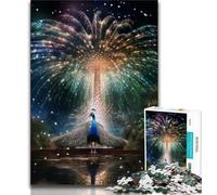Colourful Art Peacock Jigsaw Puzzles for Adults Teenagers Jigsaws Puzzle,Learning Educational Toys Family Games with Matching Poster And Trivia Sheet (38x26cm)