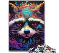 Colourful Art Raccoon Jigsaw Puzzles for Teenagers 2000 Piece Puzzle,Fun Games Every Piece Is Unique - Challenging Family Fun Game (70X100cm)