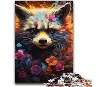 Colourful Art Raccoon JigsawPuzzle 2000 Pieces for Adults,Decompressing Intellectual Educational Toy Birthday Present,Gifts,Wall Art (70X100cm)
