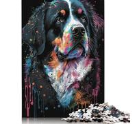 Colourful Art Tibetan Mastiff 1000 Pieces Paper Puzzles for Adults Jigsaw Puzzles Educational Game Challenge Toy 1000pcs (75x50cm)