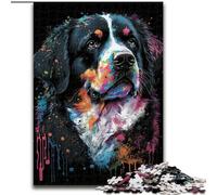 Colourful Art Tibetan Mastiff Jigsaw Puzzles for Adults 1000 Pieces, Suitable for Ages 14 And Up Improve Memory Gifts Ideas (26x38cm)
