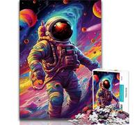 Colourful Astronaut Adult Puzzles 1000 Pieces,Help The Brain Exercise Addictive Toys to Cultivate Patience Unique Challenge Game (50x75cm)