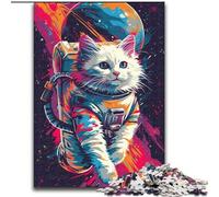 Colourful Astronaut Cat Puzzles for Adults And Teenagers, Toys Educational Games Stress Relieving Secret Santa Gifts for And Age 14 (50x75cm)