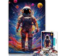 Colourful Astronaut Jigsaw Puzzles 1000 Pieces for Adults Teens,Staycation Kill Time with Fully Interlocking Randomly Shaped Pieces (50x75cm)