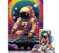 Colourful Astronaut Jigsaw Puzzles for Adults Teenagers Jigsaws Puzzle,Staycation Kill Time with Fully Interlocking Randomly Shaped Pieces (50x75cm)