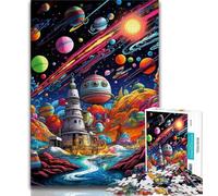 Colourful Astronaut JigsawPuzzle 1000 Pieces for Adults,Toys Educational Games Stress Relieving Suitable for Desktop Decoration (38x26cm)