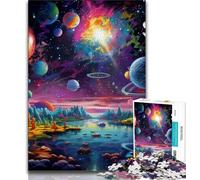 Colourful Astronaut Puzzles for Teenagers Teens 1000pc Puzzle,Stress Reliever Staycation Kill Time with Matching Poster And Trivia Sheet (50x75cm)