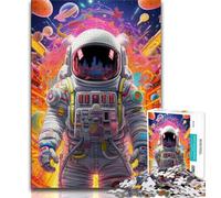 Colourful Astronauts 1000 Piece Jigsaw Puzzle for Adults And Teenagers,Pattern Assembly Fun at Home Activities,Birthday Present,Travel Gifts (50x75cm)