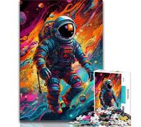 Colourful Astronauts 1000 Piece Jigsaw Puzzles for Adults Gifts,Help The Brain Exercise Addictive Toys to Cultivate Patience Great Gift 38x26cm