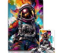 Colourful Astronauts Jigsaw Puzzles for Adults 1000 Piece Puzzle,Challenging Game And Family Play Wall Decoration Unique Birthday And Xmas Gifts (38x26cm)