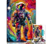 Colourful Astronauts Jigsaw Puzzles for Adults 1000 Pieces,Challenging To Complete But Fun And Humorous with Matching Poster And Trivia Sheet 38x52cm