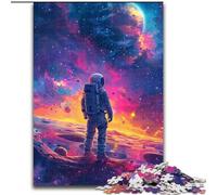 Colourful Astronauts Jigsaws Puzzles 1000 Pieces for Adults Gifts, Relax Games Enhance Love between Couples for Age 14 (50x75cm)