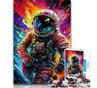 Colourful Astronauts Puzzles 1000 Pieces for Teenagers,Help The Brain Exercise Addictive Toys to Cultivate Patience Great Gift (38x26cm)