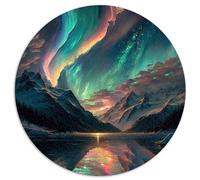 Colourful aurora borealis Jigsaw Puzzles for Adults Kids Adults 1000 Pieces Jigsaw 100% Recycled Cardboard Jigsaw Puzzles for Adults Educational Game Challenge Toy 67.5x67.5cm