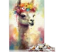 Colourful Baby Alpaca Puzzles 1000 Piece Jigsaw Puzzle for Adults Impossible Jigsaw Puzzles Wood Toys Jigsaw Challenging Game 1000pcs (75x50cm)