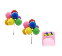 Colourful Balloon, 16Pcs Happy Birthday Cake Decoration, Mini Balloons on a Stick Rainbow Ball Bake Toppers for Birthday Baby Shower Wedding Party Cake Decorations (Colorful)