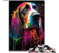 Colourful Beagle Dog 1000 Piece Jigsaw Puzzles for Teenagers, for Age 14+ Game Wall Decoration Unique Gifts for Birthday And Christmas (26x38cm)