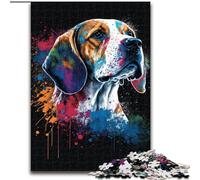 Colourful Beagle Dog Puzzles for Adults Teens 1000 Pieces, for Age 14 Years And over Stress Relief Christmas Game Presents for Women (26x38cm)