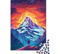Colourful Beautiful Mountains Puzzle Challenging And Brainteasing 100 Percent Recycled Cardboard Jigsaw Puzzle for Adults Teen Birthday Present 300pcs (40x28cm)