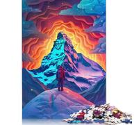 Colourful Beautiful Mountains Puzzle Premium 100% Recycled Board Paper Rectangular Jigsaw Puzzle for Women Men Unique Gift 1000pcs (75x50cm)