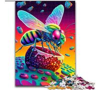 Colourful Bees 1000 Piece Jigsaw Puzzles for Adults, for Age 14+ Game Wall Decoration Unique Gifts for Birthday And Christmas (50x75cm)