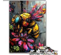 Colourful Bees Jigsaws Puzzles 1000 Pieces for Teenagers Gifts, Challenging Game Gifts for Is Ideal As A Gift for The Whole Family (26x38cm)