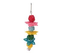 Colourful Bird Toy, Rattan Ball DIY Accessory Balls Bird Chew Toy Bird Cage Bite Toys for Parrots Budgies Parakeet