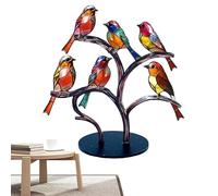 Colourful Birds Statue Ornament, Multicolored Birds on Branch - Birds on Branch Flatness Table Art | Birds on Branch Flatness Table Art Artisan Bird Statue