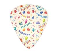 Colourful Birthday Wishes* Guitar Picks Pack Of 12,Comfortable Feel, Smooth Edges, Abrasion,Suitable For Guitar, Ukulele, Etc.