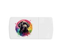 'Colourful Black Labrador Dog Portrait' Pill Box with Tablet Splitter (PI00029050)
