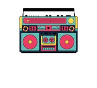 Colourful Boombox Women's T-Shirt - White - M - White