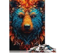 Colourful Brown Bear Puzzle Fun Premium Cardboard Jigsaw Puzzle for Adults Teen 1000pcs (75x50cm)