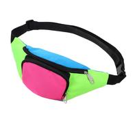 Colourful Bum Bag Women, Adjustable 80s Bum Bag, Two Pockets Bum Bag Festival, Retro Festival Outfit Women, for 80s Theme Party, Bum Bag for Festivals, Costumes and Everyday Use, Blue, Yellow, Red, 14