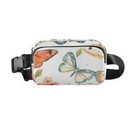 Colourful Butterflies Trendy Fanny Pack Waist Bag for Men Women Mini Belt Bag Travel Wallet with Adjustable Strap for Shopping Sports Work, Colourful Butterflies, One Size
