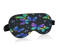 Colourful Butterflies1 Sleep Mask for Women Men Smooth Comfortable Light Blocking Eye Mask Night Blindfold with Adjustable Strap for Travel Sleeping Shift Work