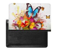 Colourful Butterfly And Floral Passport Cover Protector Rfid Blocking Passport Holder Id Card Holder Secure Travel Wallet Organizer for Passport Tickets Credit Cards, style, One Size