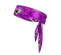 Colourful Butterfly Print Tie Headband For Women Men, Ninja Headbands, Adjustable Moisture Wicking Cooling Headband