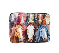 Colourful Cartoon Horses Laptop Case 10 inch Shockproof Protective Notebook Case Water Resistant Computer Bag Portable Laptop Sleeve Briefcase for Men Women