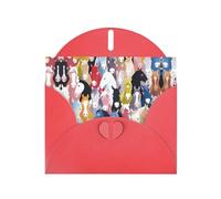Colourful Cartoon Horses Printing Notecards With Envelopes Funny Love Buckle Pearl Paper Envelope Packaging Holiday Greeting