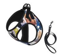 Colourful Cartoon Horses Printing Puppy Summer Vest Harness With Reflective,Dog Accessories For Small Medium Large Dogs And Cats