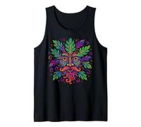 Colourful Celtic Green Man Pagan Gift For Wiccans Tank Top